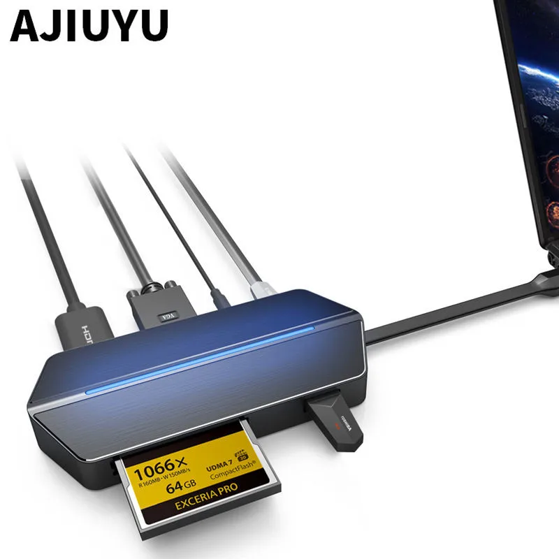 Переходник HDMI в VGA типа c концентратор Thunderbolt 3 RJ45 кардридер PD USB для HP ProBook 450 640 X2 612
