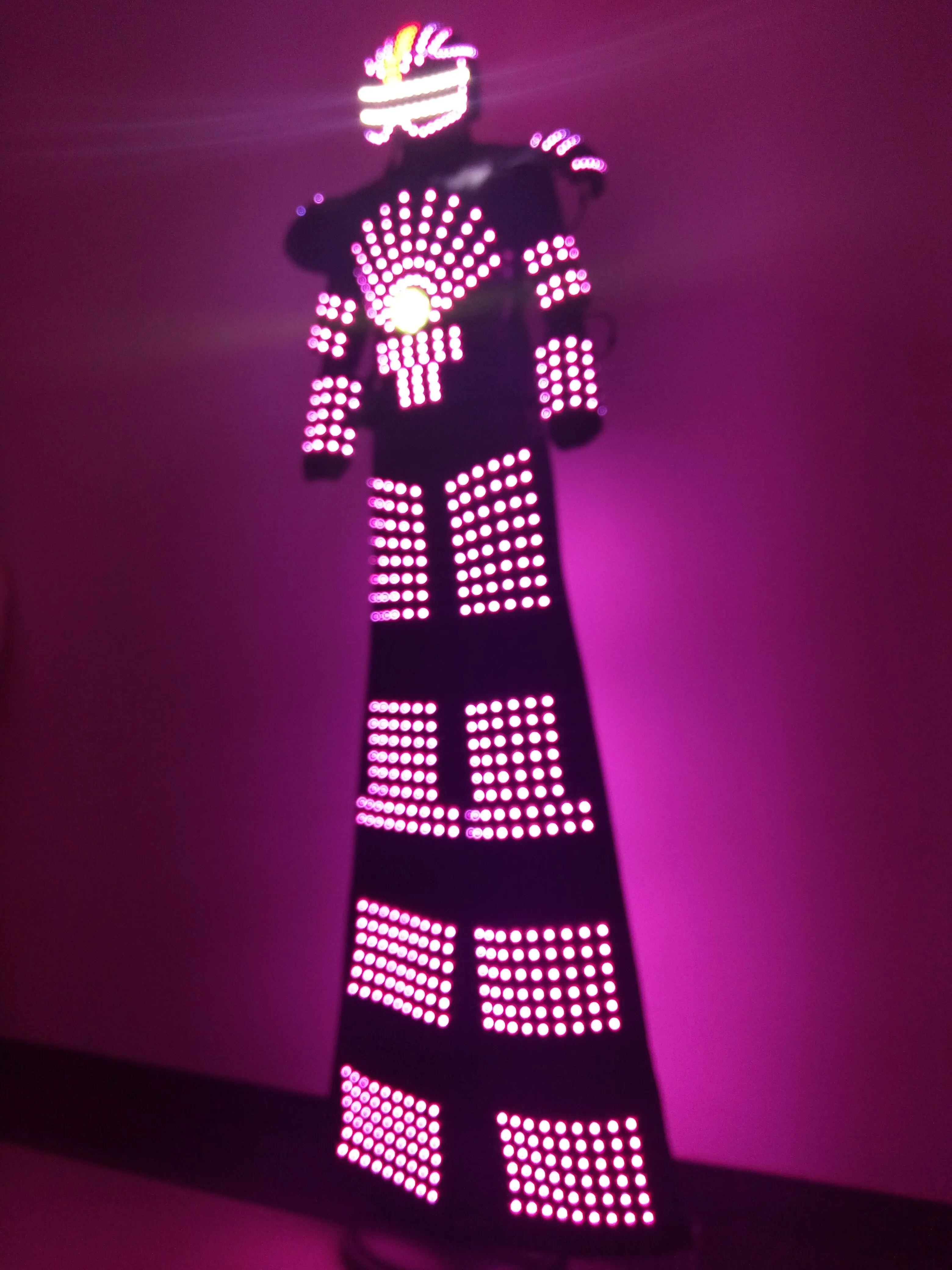 

Led colorful stilts luminous performance clothing can be remotely controlled luminous stage clothing