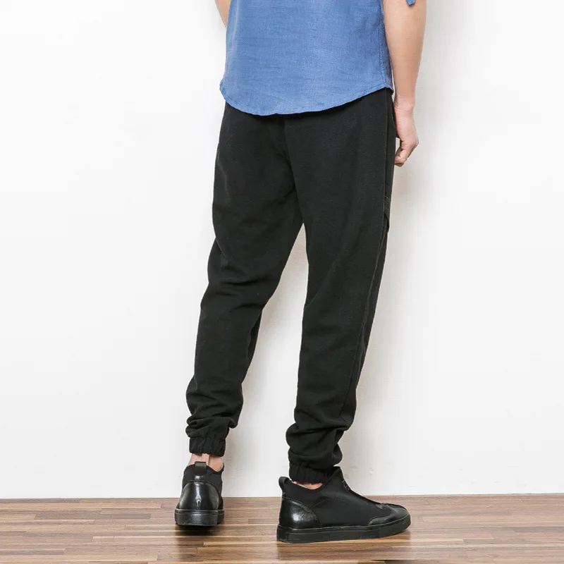 Новые модные брюки мужчины 2017 сезон: весна–лето простой ретро леггинсы карманы