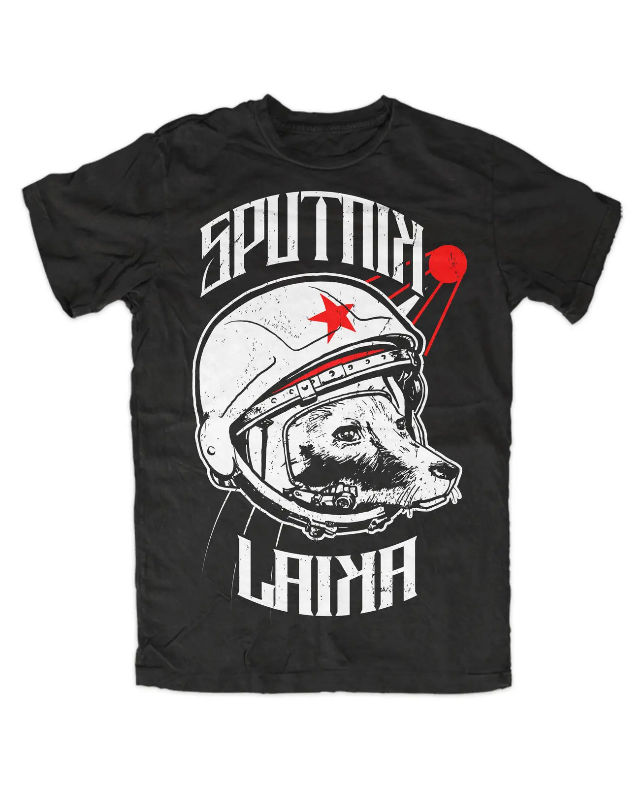 Лидер продаж Мужская футболка модная с изображением Sputnik Laika udsr ретро Kult Ost Fun DDR