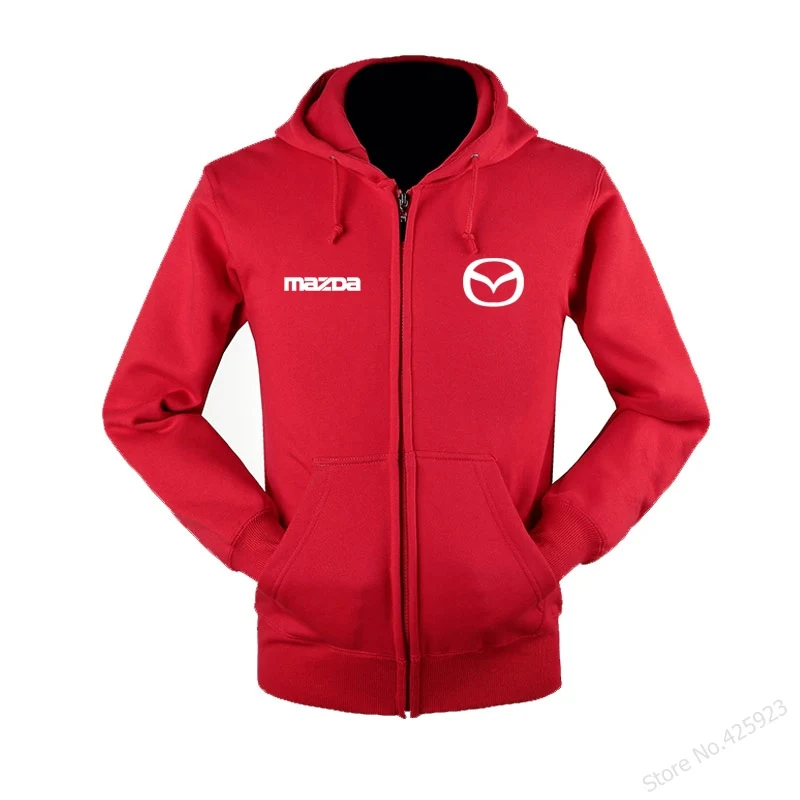 Осень Зима для мужчин и женщин Mazda Толстовка для мужчин и женщин на молнии с капюшоном пальто с принтом логотипа на заказ DIY Одежда