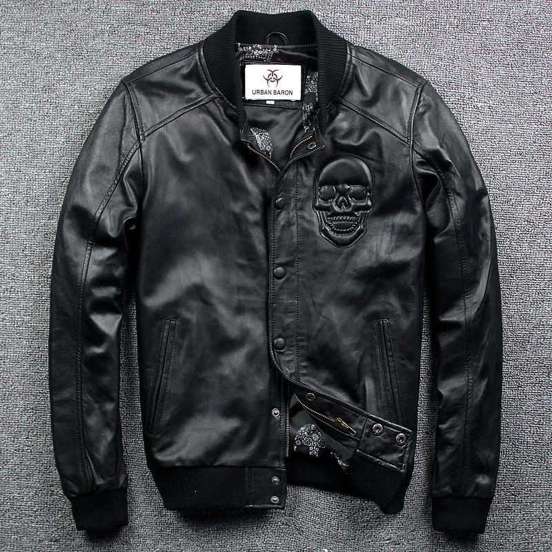 2018 куртка из овечьей кожи Мужская короткая бейсбольная Одежда для молодых