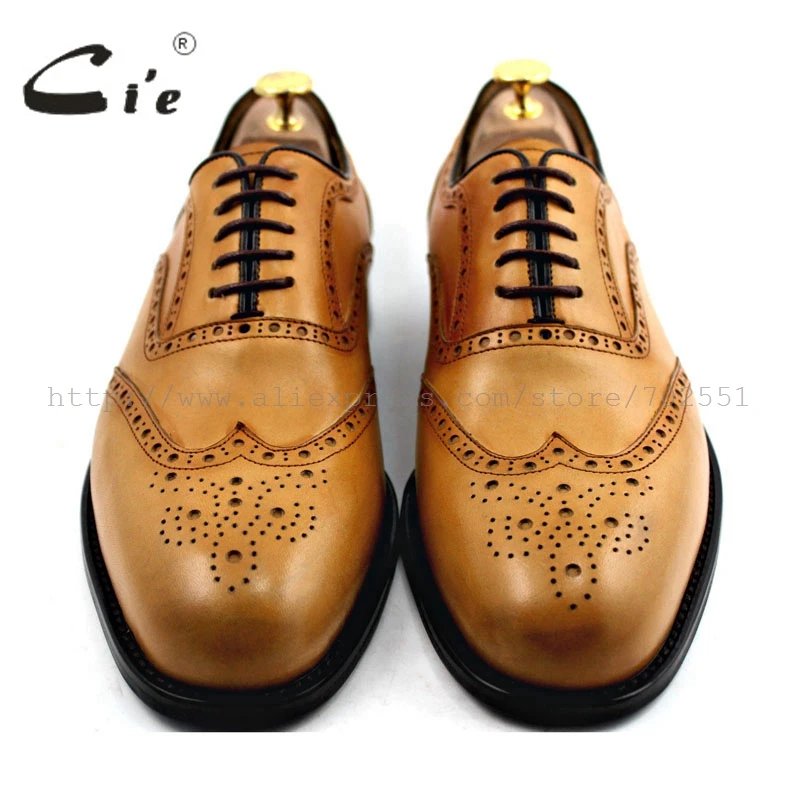 CIE круглый носок wingtips броги эксклюзивная ручной работы bespoke полная зернистая