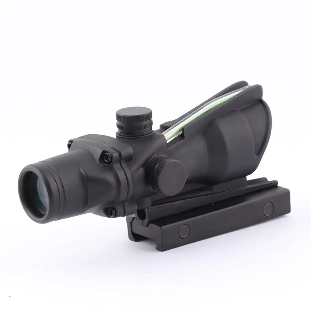 SEIGNEER ACOG Тип 1X32 тактический зеленый/Красный точка зрения настоящий волоконный оптический прицел с Пикатинни