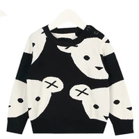 new 2021 baby boys girl clothes cute cartoon cotton knitting fashion children black white bear sweater boys cardigan kids coat