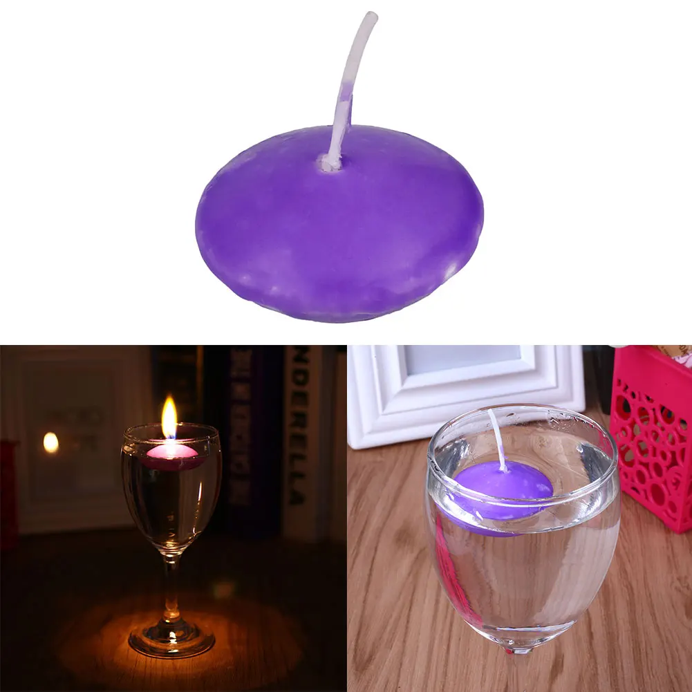 20pcs Small Unscented Floating Candles Home Decor Wedding Birthday Party Dedals - Цвет: Purple