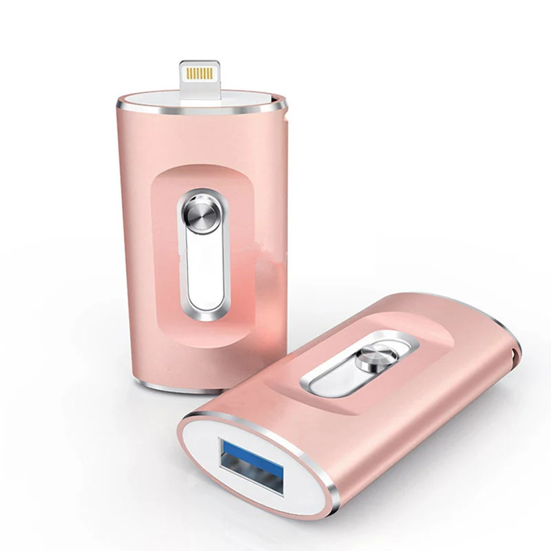 Eaget 3 в 1 OTG USB флэш-накопитель 32 GB/64 GB/128 ГБ флэш-накопитель металлический флэш-накопитель 256 ГБ для iPhone X/8/7/6 Plus USB флэш-накопитель