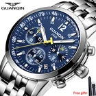 GUANQIN 2019 новые часы Мужские лучший бренд класса люкс Бизнес водонепроницаемые светящиеся часы кварцевые наручные часы хронограф мужские спортивные часы