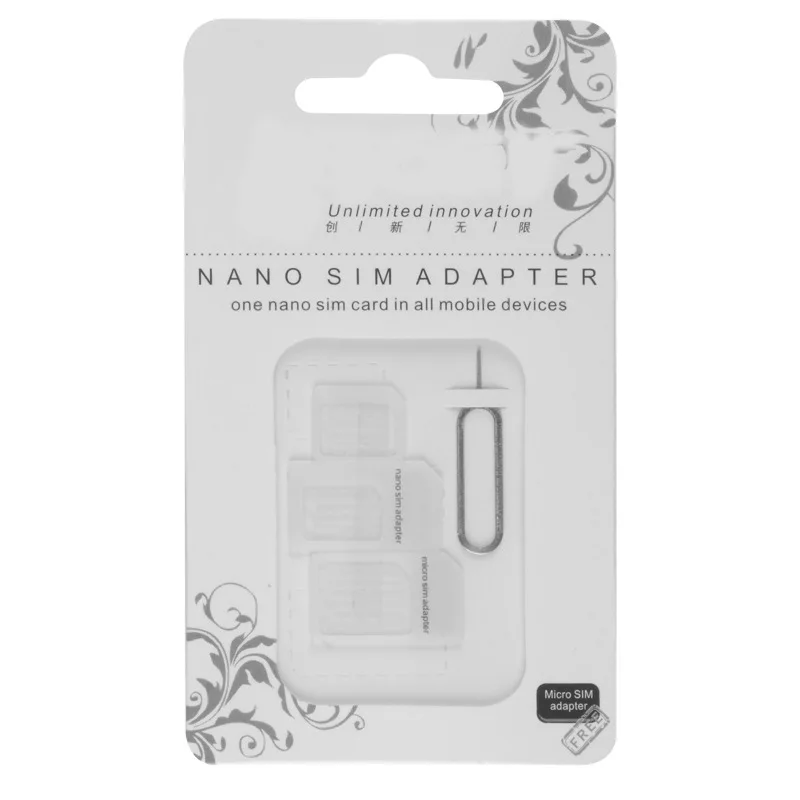 VBNM Micro Nano SIM карты адаптер 4 в 1 с булавкой для извлечения оригинальной упаковке iPhone