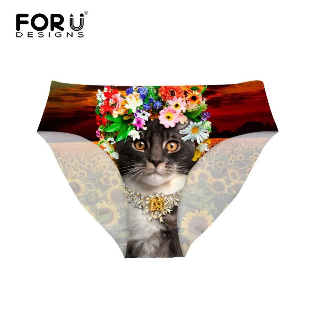 Forudesigns 2018 сексуальное женское нижнее белье с принтом кошки Бесшовные женские