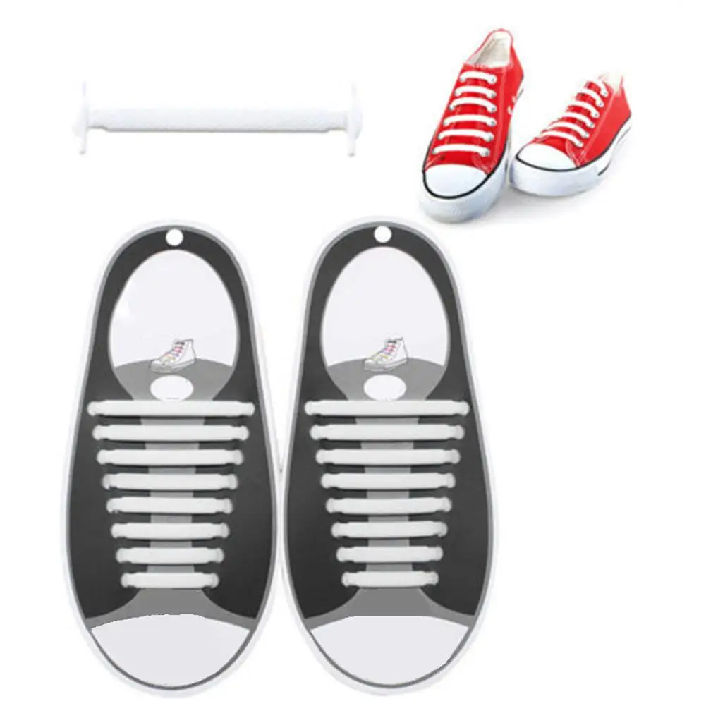 Lazy Elastic Silicone Lace No Tying Shoe Laces Running Tennis Shoes Hot Ropes Shoes Accessories For Men Women - Цвет: A