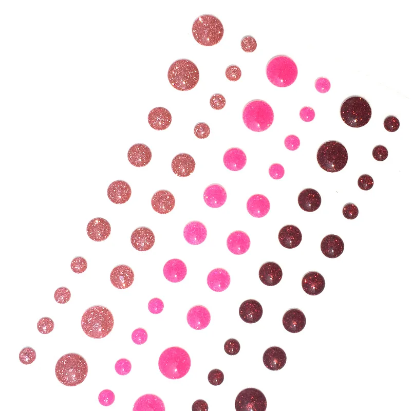 Glitter Pink Круглый Ассорти размер самоклеющиеся эмалированные точки наклейки для скрапбукинга - Цвет: Glitter Pink