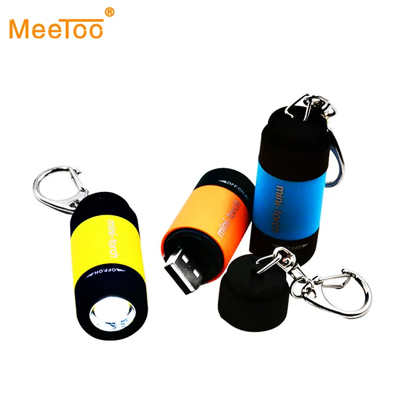 Мини USB светодиодный фонарик портативный брелок флэш светильник COB для кемпинга