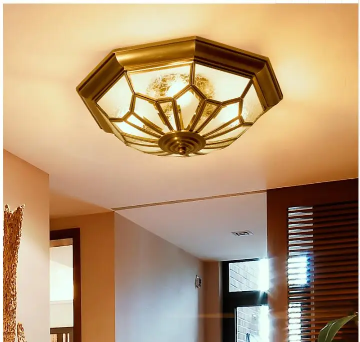 

Nordic D45cm E27 Brass Vintage LED Modern ceiling Light Lamp Home Lighting Living Room Lustre Flush Mount Ceiling Lights