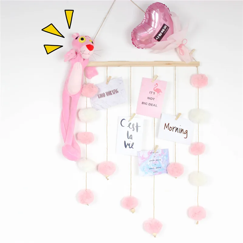 Детская комната украшения древесная шерсть мяч стене висит подарки на день