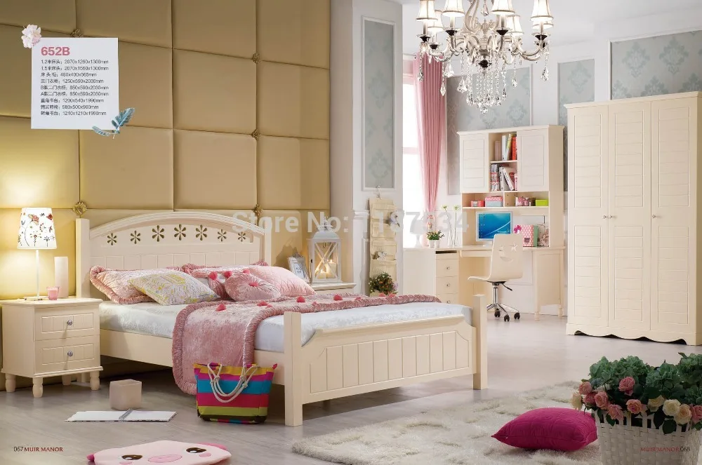 

652B Home furniture bedroom furniture princess bed wooden factory price bed 1.5m bed