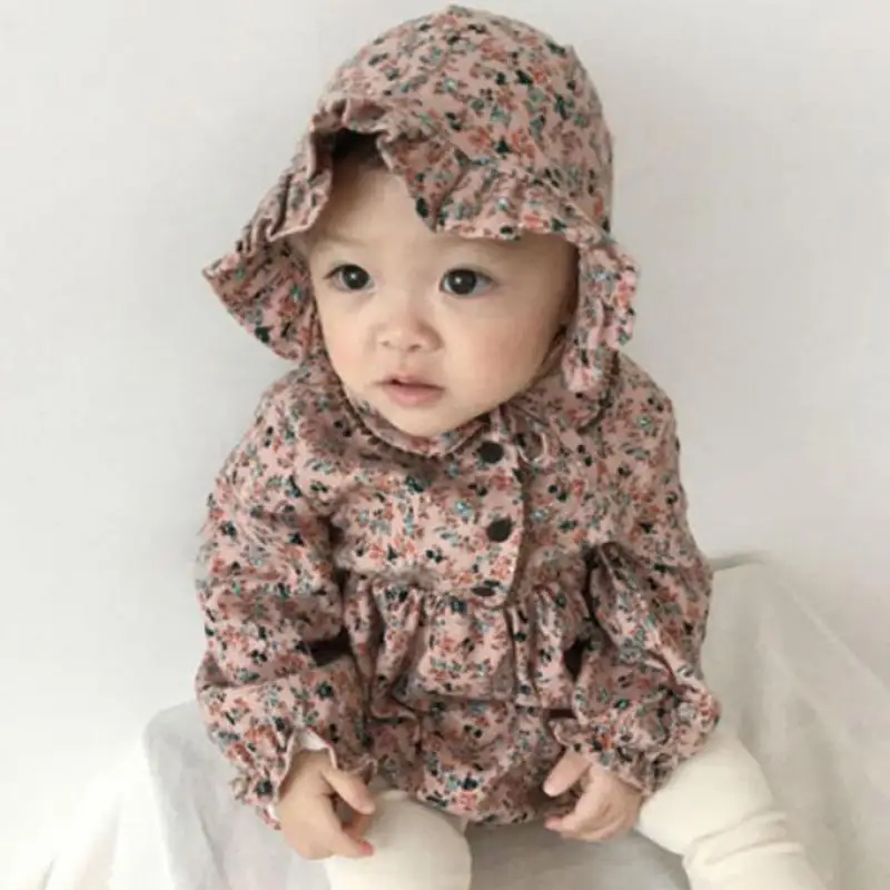 Боди для маленьких девочек весна 2019 японский чистый стиль хлопок цветочный