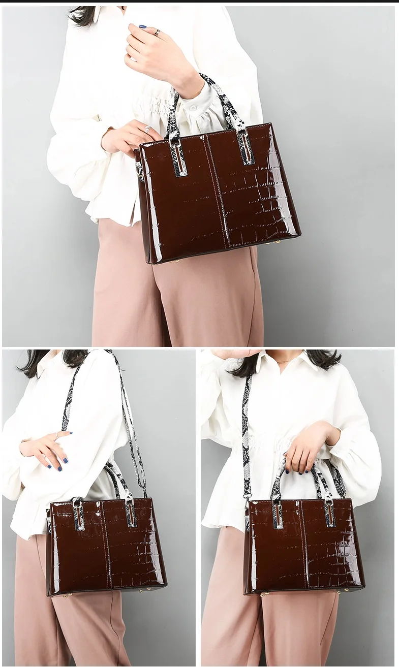 

Newest Genuine Leather Shoulder Bag Female Vintage Crocodile Large Totes Women Crossbody Bag Luxury Handbags Women Bags C949