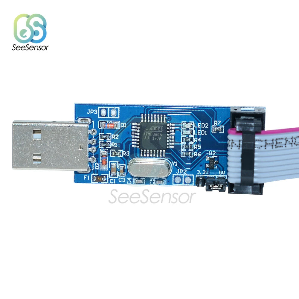 Модуль загрузки USBASP AVR программатор USBISP USB ISP ASP ATMEGA8 ATMEGA128 поддержка Win7 64K с 10