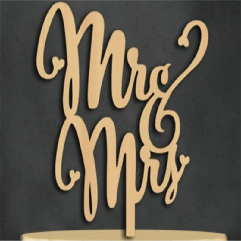 1 шт. "Mr and Mrs" Свадебный торт Топпер лазерная резка древесины буквы Свадебная вечеринка украшения для торта своими руками сувениры обручальные Подарки Поставки