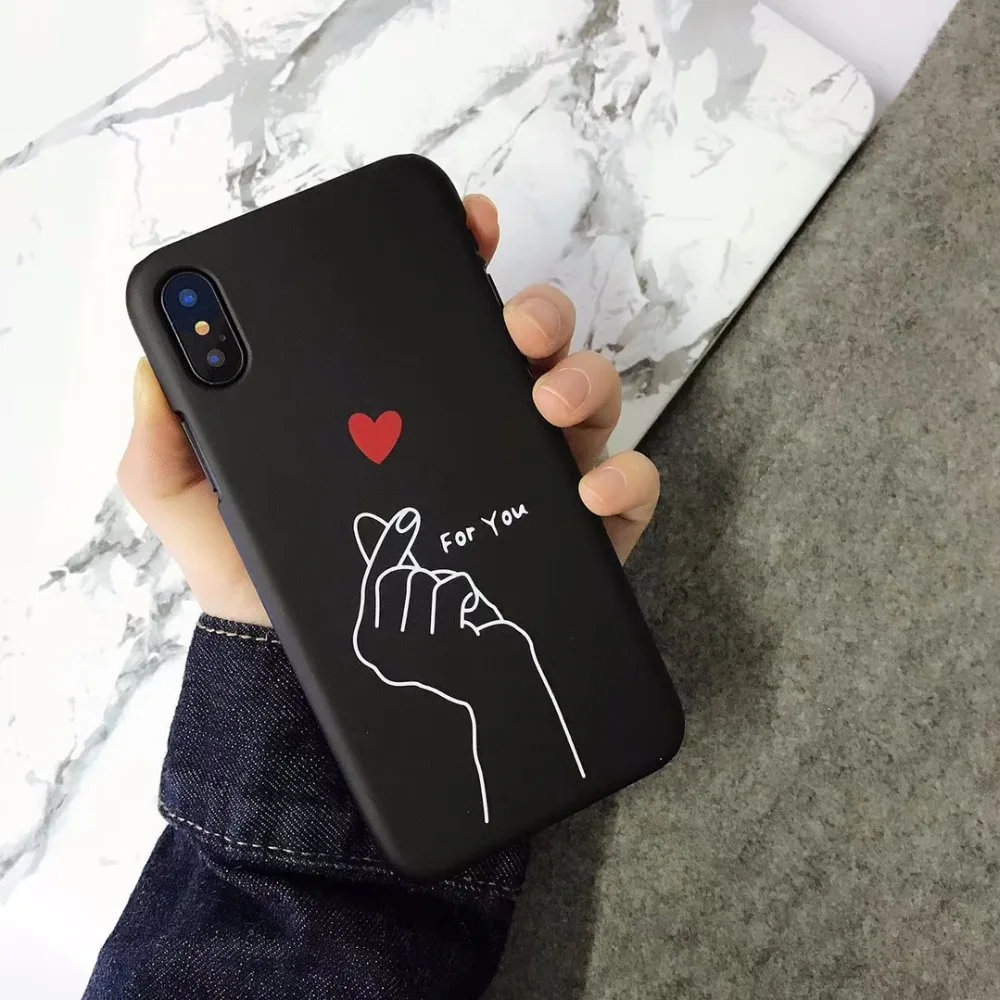 Bykrsen сердце любовь окрашенные телефона чехол для iPhone 6 Чехол модные пары задняя