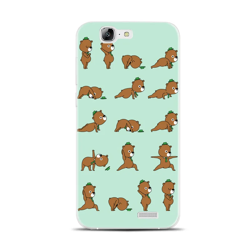 H440 Cute Yoga Animals Cats Dogs Transparent Hard Thin Skin Case Cover For Huawei P8 P9 P10 Lite Plus 2017 Honor 8 9 6X |
