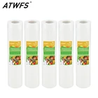 Вакуумные пакеты ATWFS для пищевых упаковщиков, 5 рулоновпартия, пакеты для хранения, 1217202528 см * 500 см