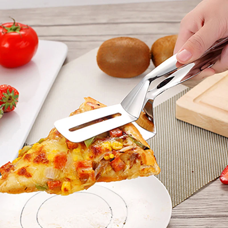 

Stainless Steel Kitchen Tongs Beef Steak Bread Pizza Clamp BBQ Clip Barbecue Grill Turner Food Tongs For Vegetable Handle Utensi