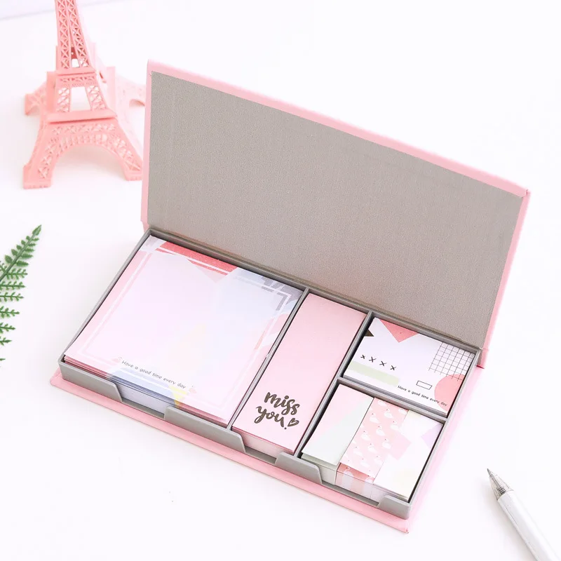 

Formthenon Cute Sticky Notes Set Kawaii Memo Pad Planner Stickers Page Flages for School Girls Business Office Decor Stationery