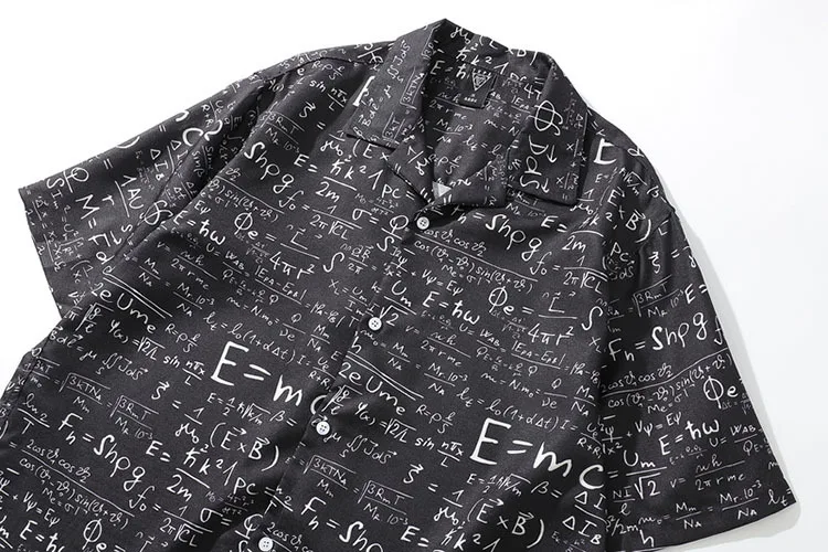 Эйнштейна теория относительности футболка E = mc ^ 2 Мужская рубашка с коротким