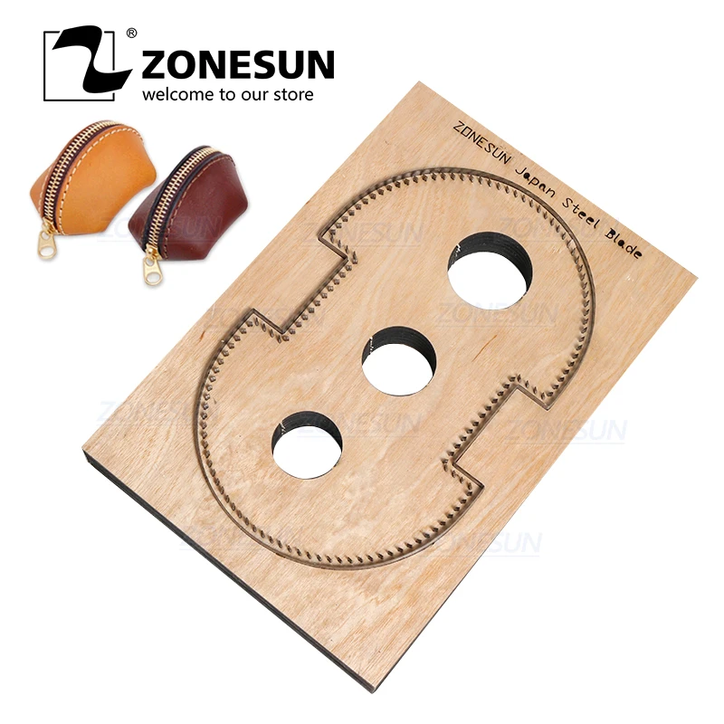 

ZONESUN D1 Customized leather cutting die handicraft tool coin purse punch PVC/EVA sheet cutter mold DIY paper laser knife die