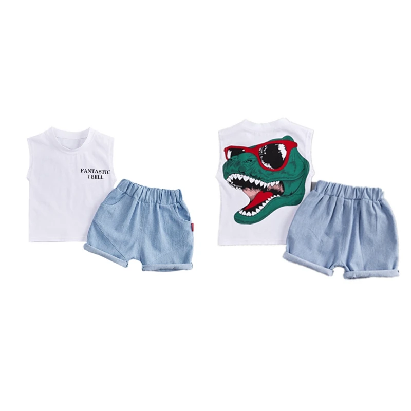 Новое высокое качество 2 шт./компл. летняя одежда для маленьких мальчиков и