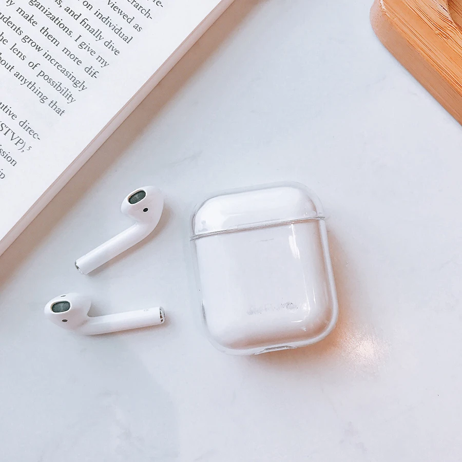 Чехол для AirPods прозрачный беспроводной чехол зарядки наушников жесткий защитный