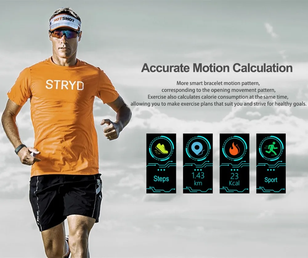 

Smart Wristbands Pedometer Fitness Bracelet Band IP68 Waterproof Watch Heart Rate Tracker Sleep Monitor Bluetooth Smartwatch
