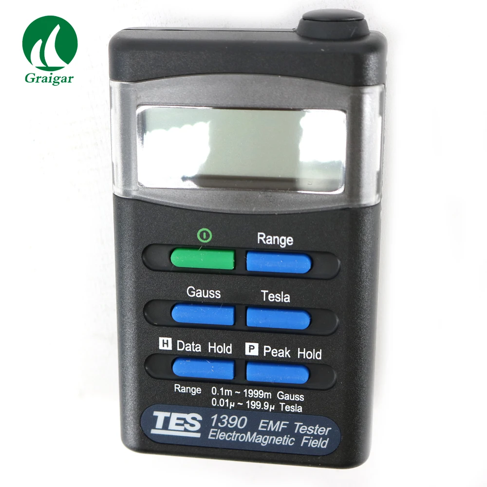 TES 1390 EMF тестер Гаусса детектор электромагнитной волны дисплей micro Tesla & milli Gauss в
