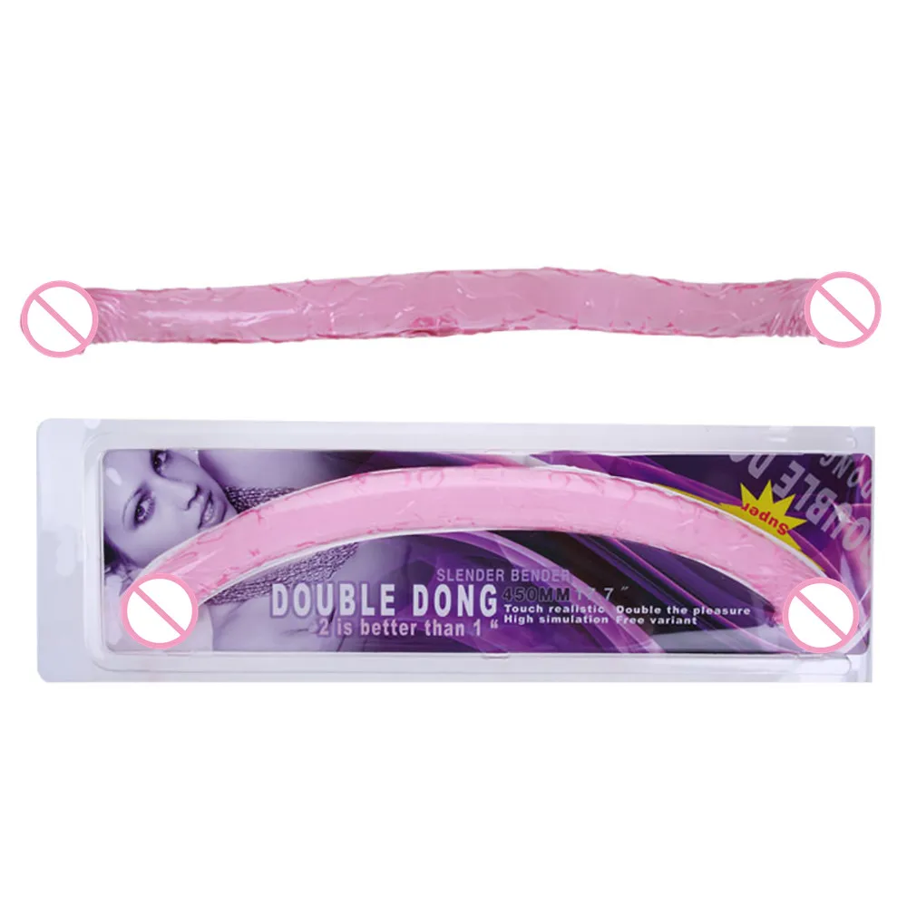 Реалистичный двойной фаллоимитатор большой мягкий гибкий пенис интимные