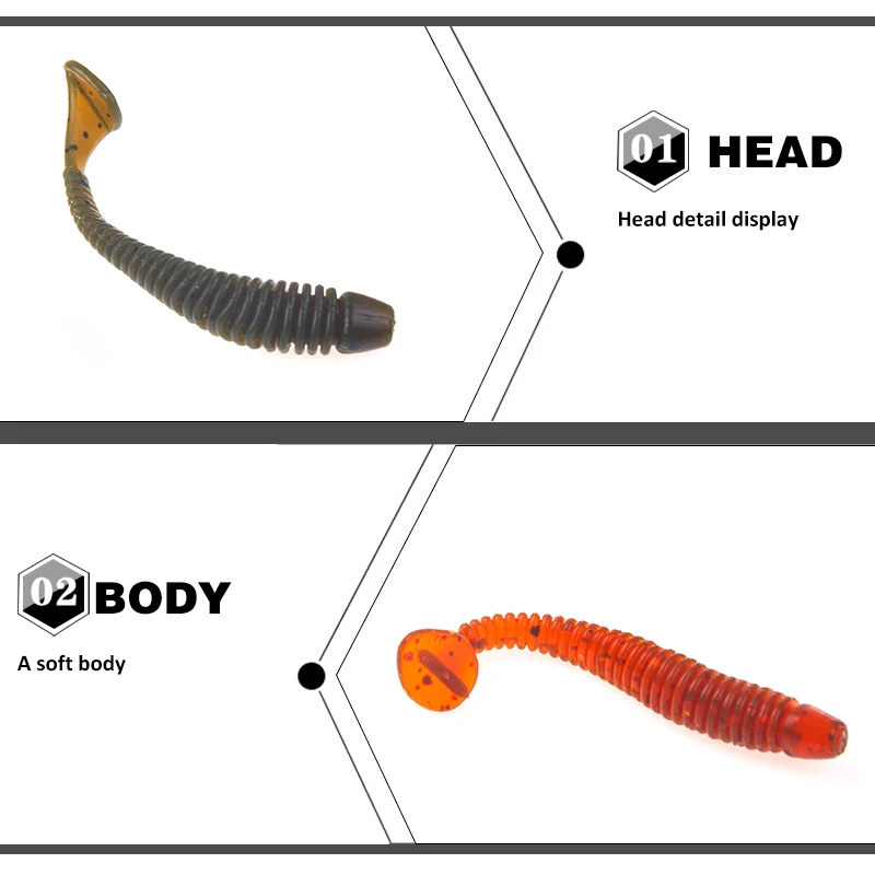SEAPESCA 5 шт. воблеры Мягкая приманка с хвостом червь Grubs 45 мм 0 8 г рыболовная Aritificial