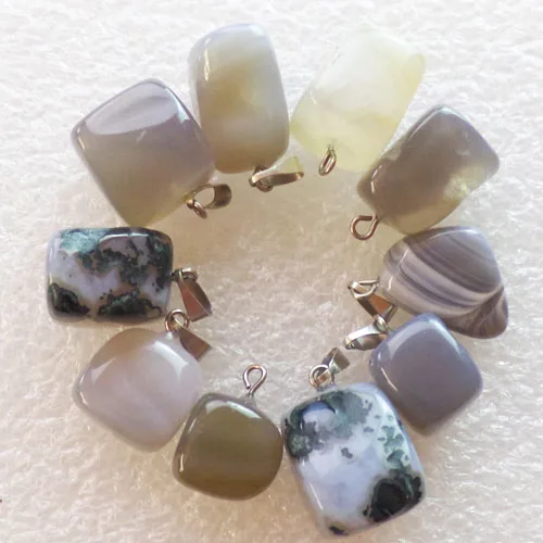 Бесплатная доставка 10 шт Серых агатов подвесных бусин (отправлено случайным