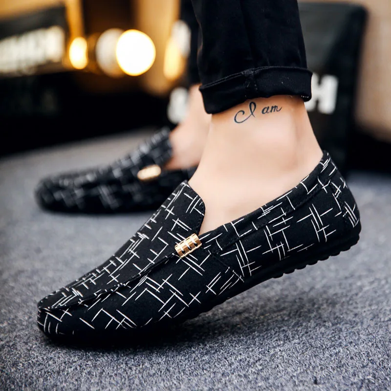 2019 New Men Loafers Fashion Casual Shoes Summer Light Canvas Youth Breathable Flat Footwear Moccasins HC-116 | Обувь