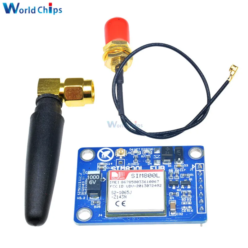 SIM800L V2.0 5V беспроводной GSM GPRS модуль четырехдиапазонный с антенной кабельный колпачок