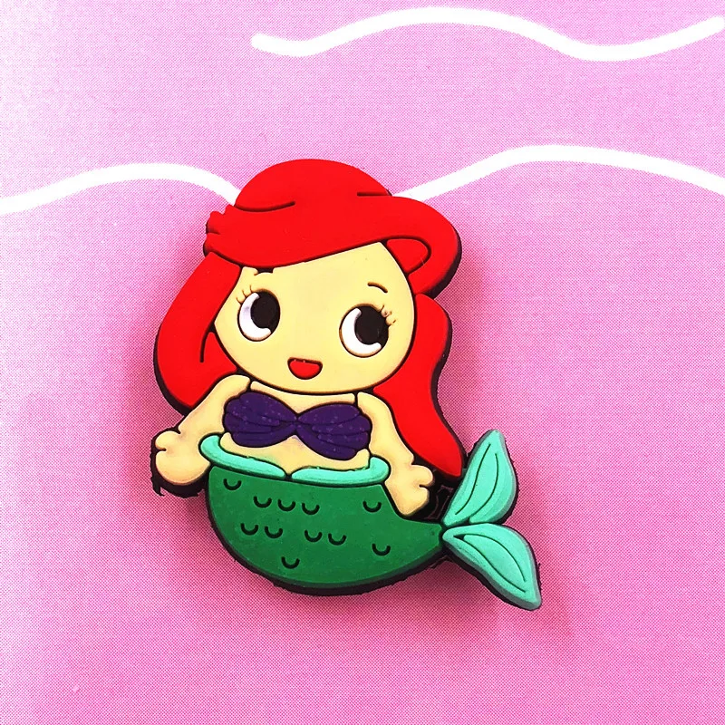 1 шт. Милая принцесса Русалка Cinderalla ПВХ Кнопка Pinbacks Pin на значки Броши детская