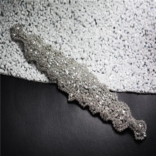 only applique 33cm TOPQUEEN S233 пояс со стразами кристалл свадебное вечернее платье пояс для невесты пояс для свадьбы свадебные аксессуары - Цвет: only applique 33cm
