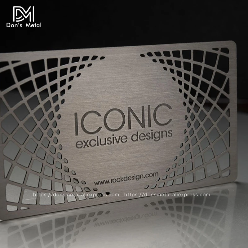 Высококачественная матовая металлическая визитная карточка с гальваническим