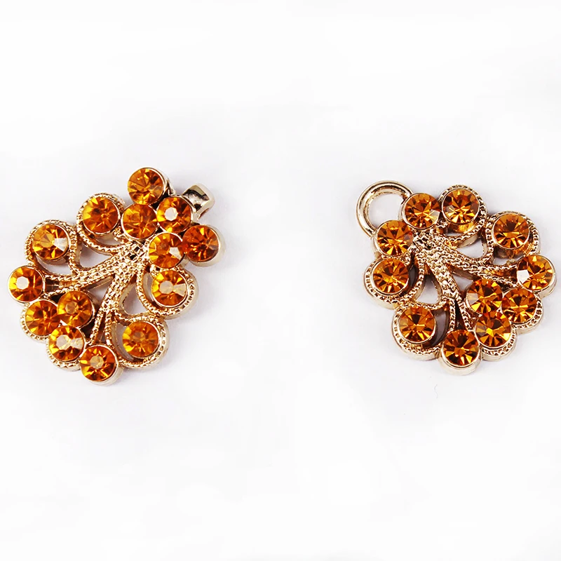 20 наборов оранжевые хрустальные стразы золотые тона кнопки соединители застежки