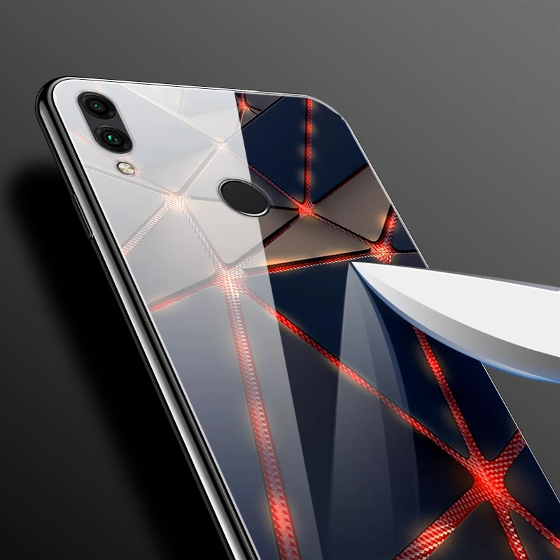 Чехол из закаленного стекла для Huawei Honor 8C силиконовый бампер жесткая стеклянная