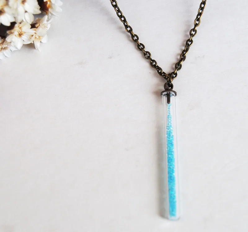 Бесплатная доставка 20 компл./лот 40*4 мм трубчатый стеклянный глобус и 5 бронзовая