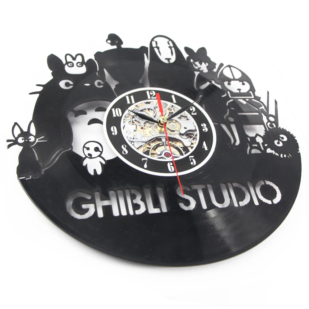 Виниловые настенные часы для записи CD черные художественные с винтажной темой
