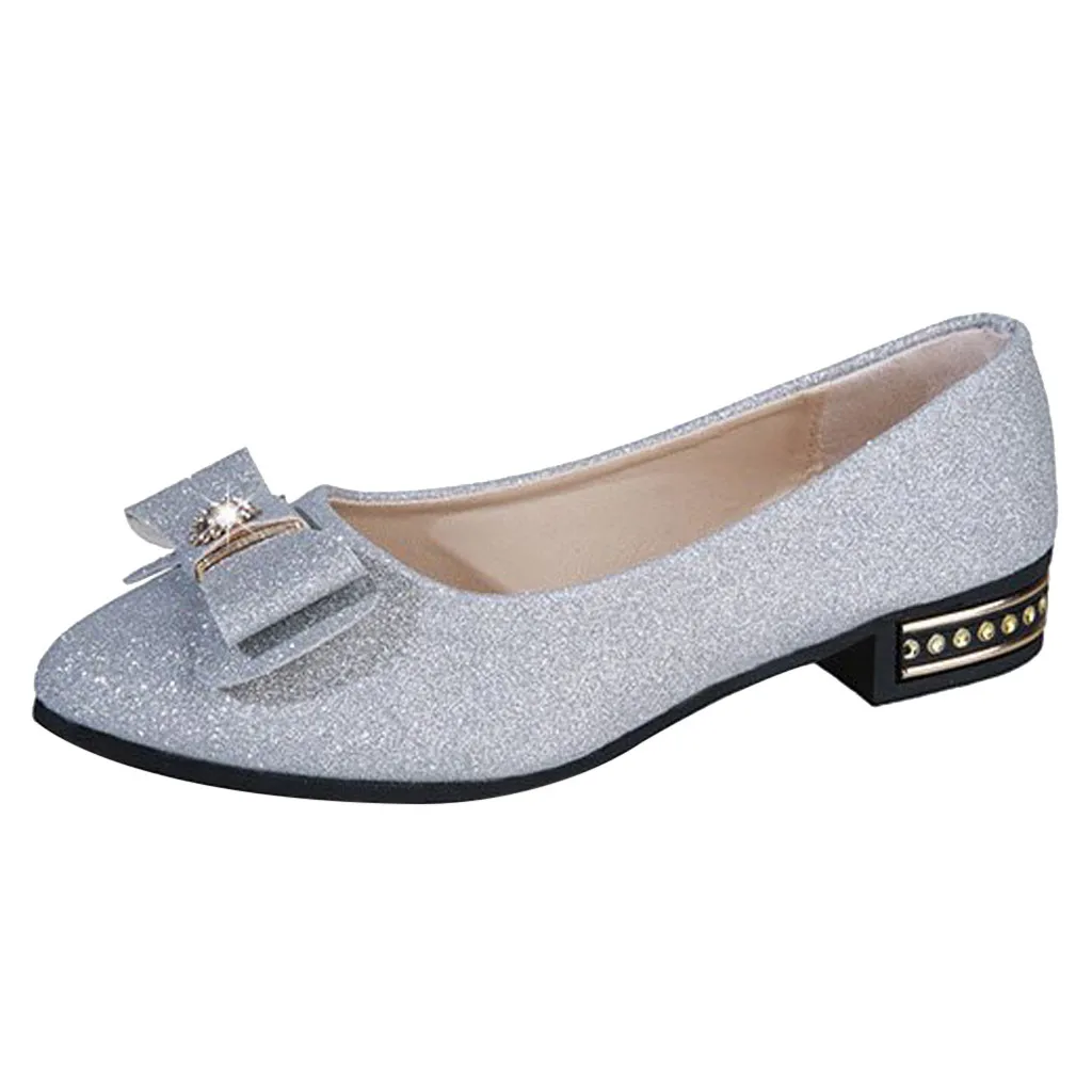 Женская повседневная обувь на плоской подошве с острым носком бантом бабочкой