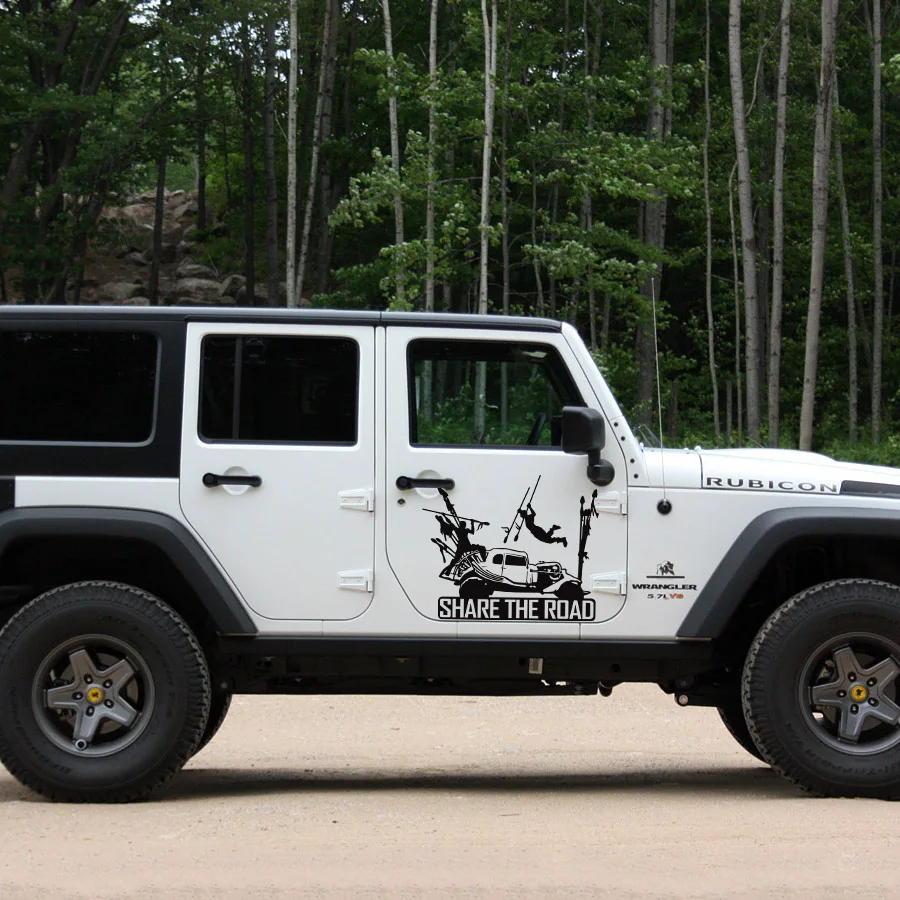 Для Jeep Wrangler Unlimited Rubicon автомобильные наклейки боковые двери Max Mad Share The Road Graphic
