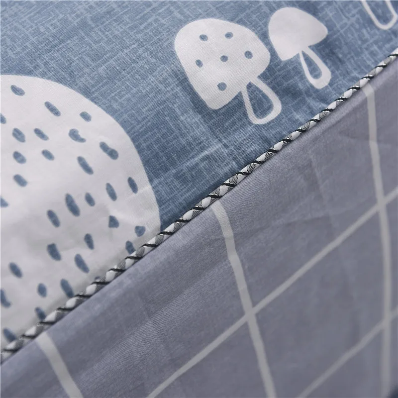 Cute Blue +White Cartoon Tree Pattern Bed Skirt Cotton Breathable Multi-Color Covering Painting 3pcs Bedding Sets Pillowcase |